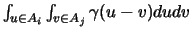 $\int_{u\in
A_i}\int_{v\in A_j} \gamma(u-v)dudv$