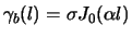 $\gamma_b(l) = \sigma J_0(\alpha l)$