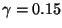 $\gamma = 0.15$